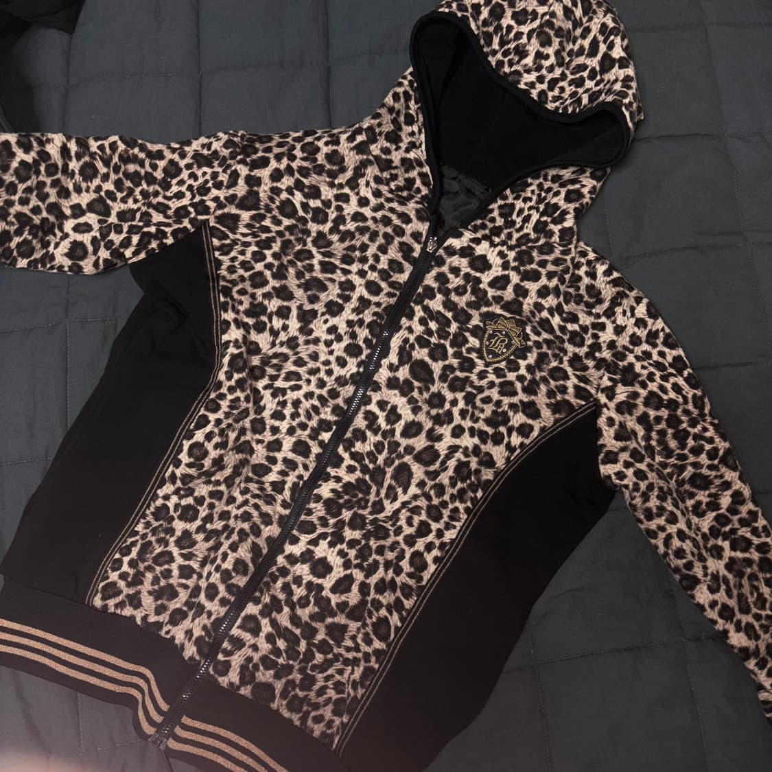 빈티지 갸루 레오파드 후드집업  상품이미지1