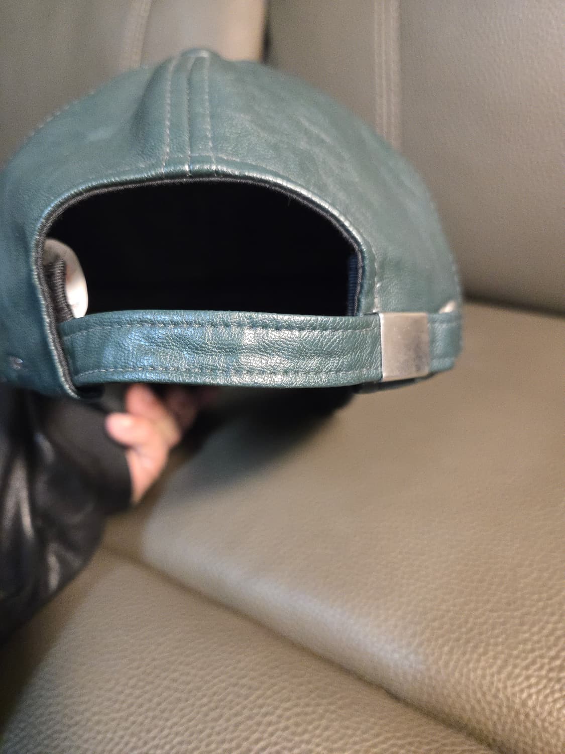 준지 청록색 레더 봍캡 상품이미지5