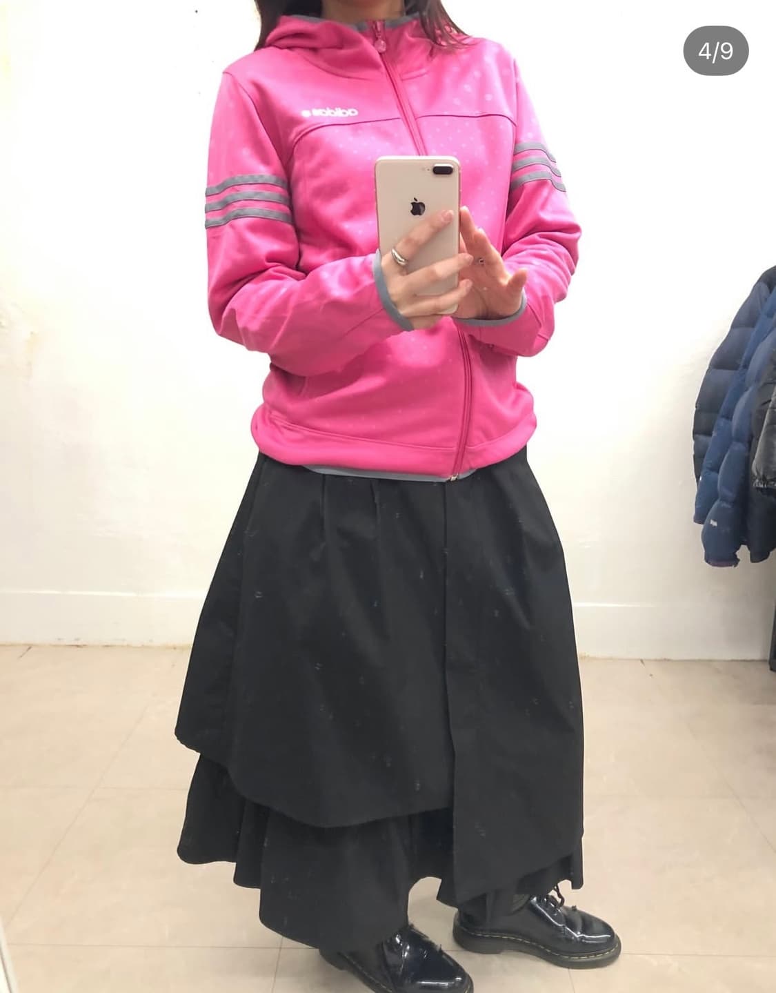 아디다스 핫 핑크 져지 후드 집업 상품이미지4