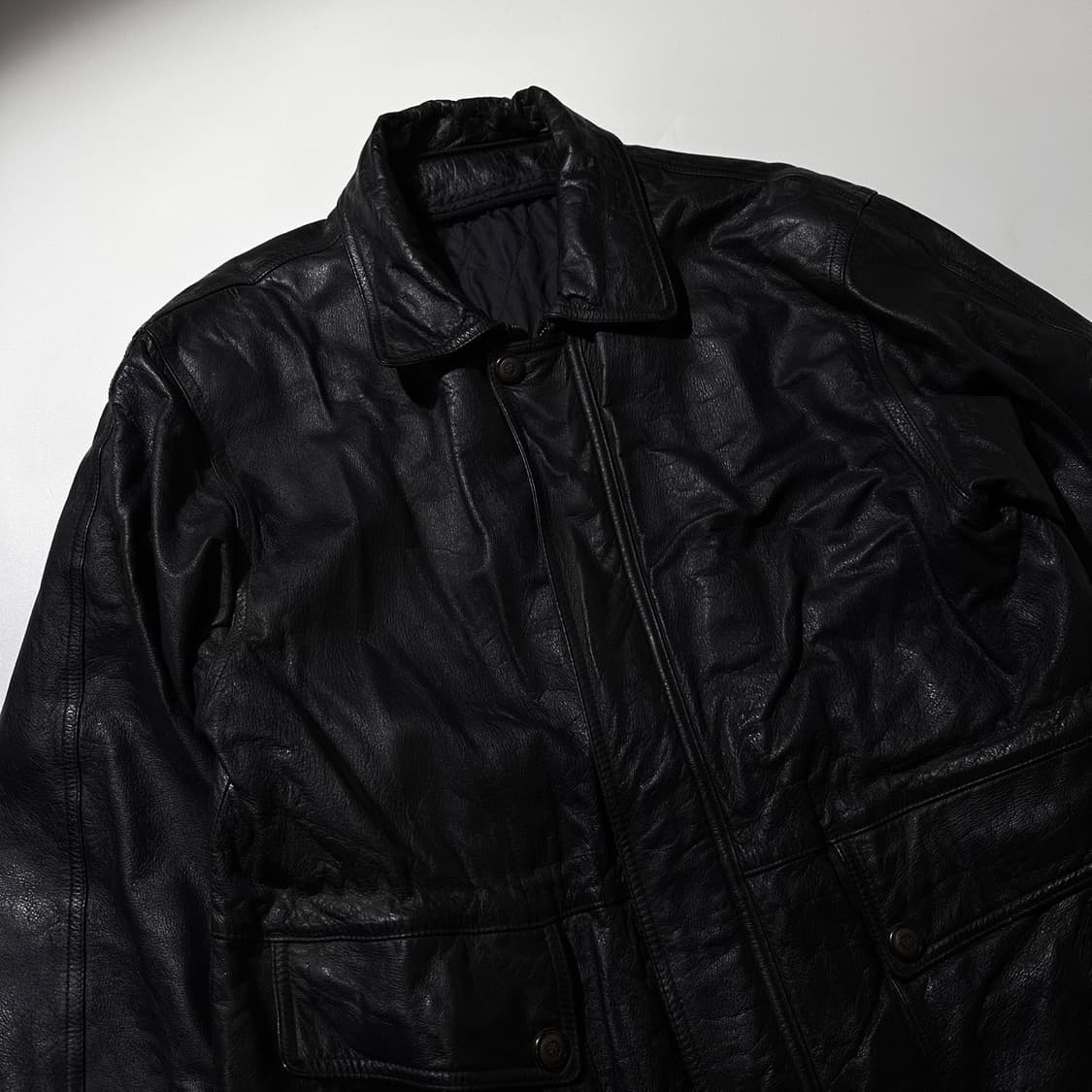 카우 레더 싱글 카코트 블랙 상품이미지3