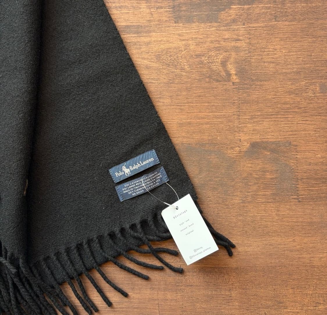 15493 - 폴로 랄프로렌 블랙 캐시미어 머플러 (캐시미어 50% 울  상품이미지3