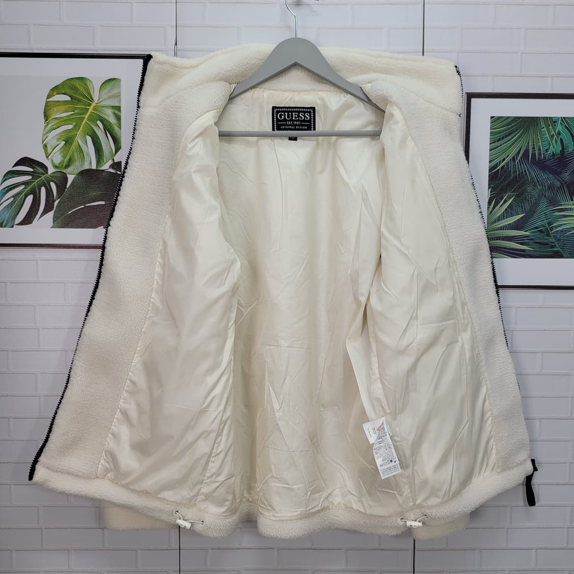 게스 뽀글이 스탠넥 플리스 집업 자켓 M 사이즈 남여공용 상태최상 상품이미지7