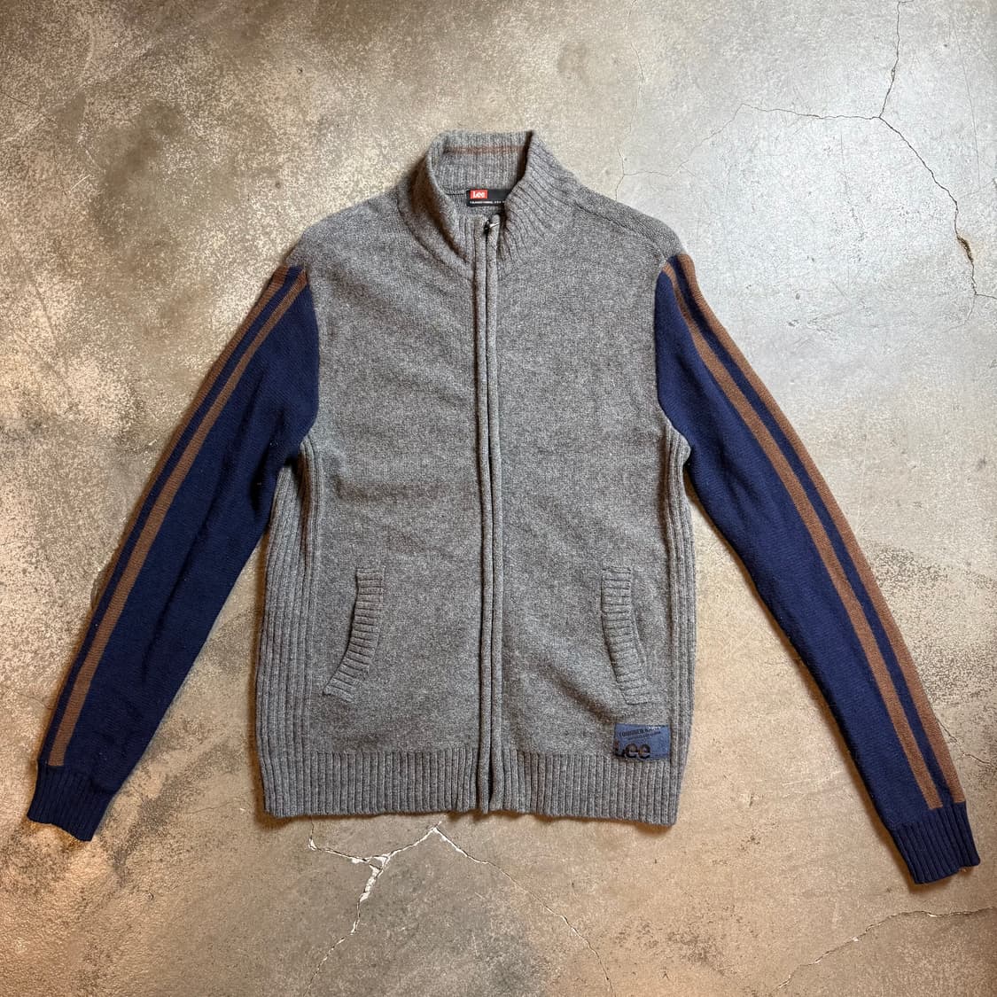 Lee 배색 니트 집업 상품이미지1