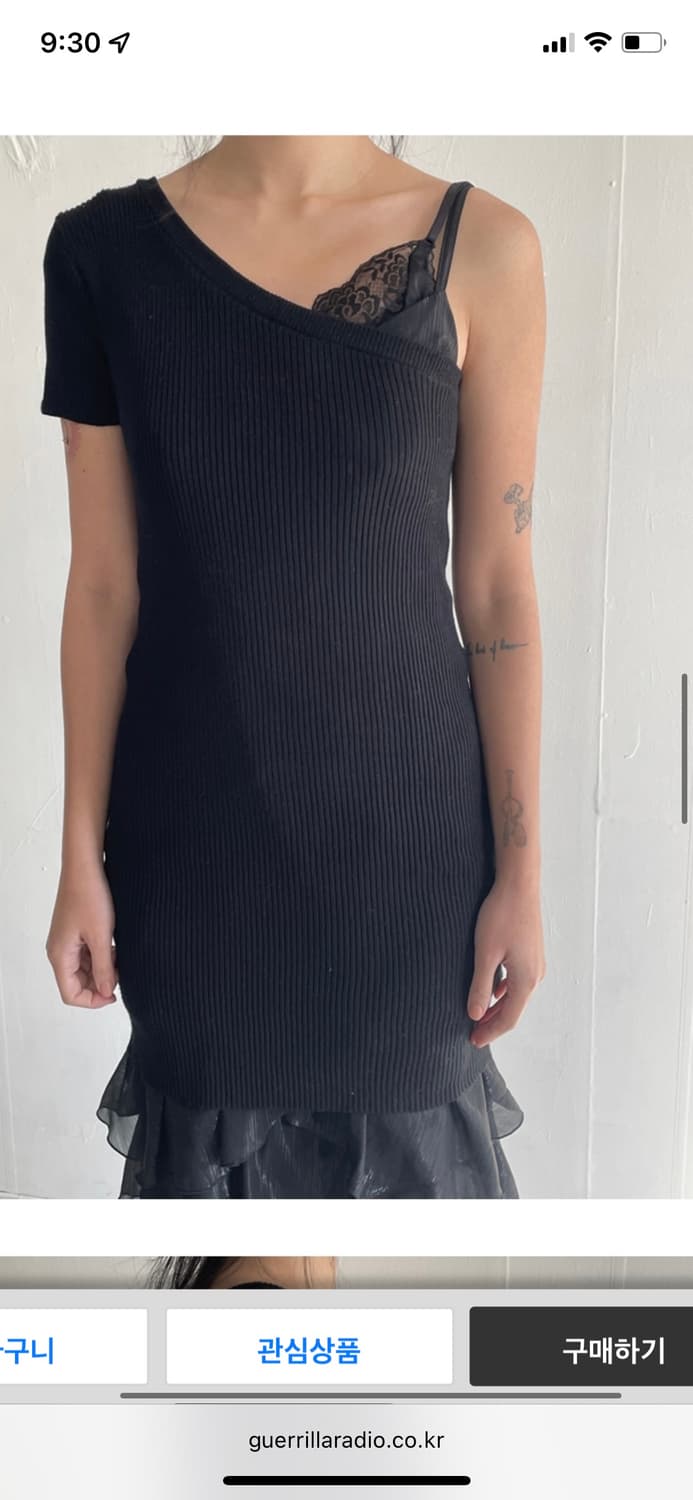 Black asymmetric cutted dress 상품이미지3