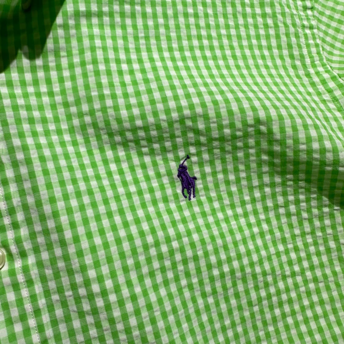 폴로 랄프로렌 포니로고 시어서커 깅엄체크 반팔 셔츠 상품이미지3