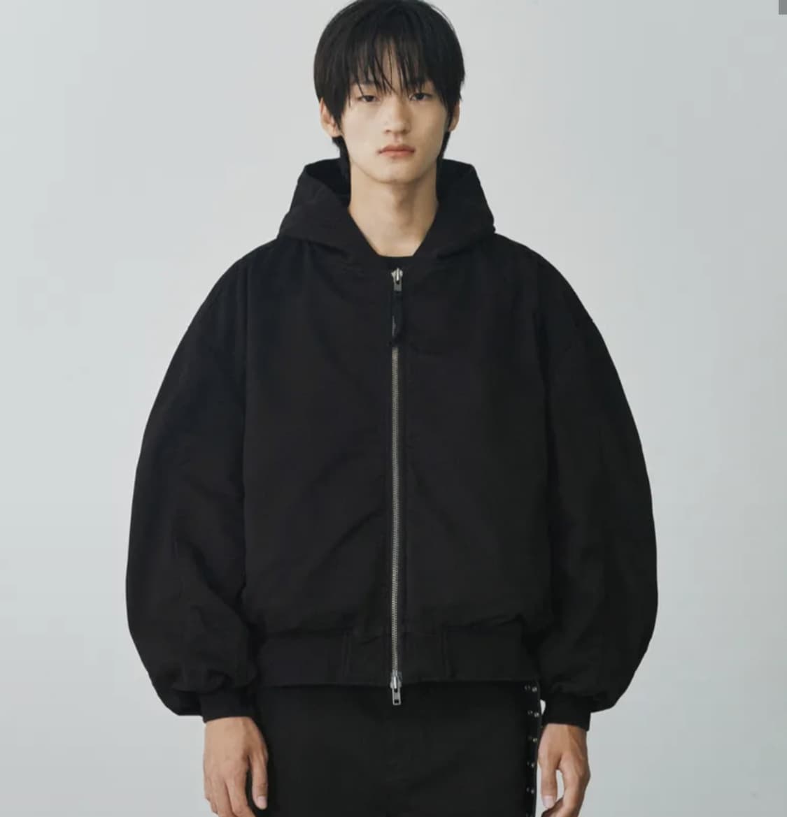 브랜디드 셔링후드봄버 블랙 M 상품이미지1