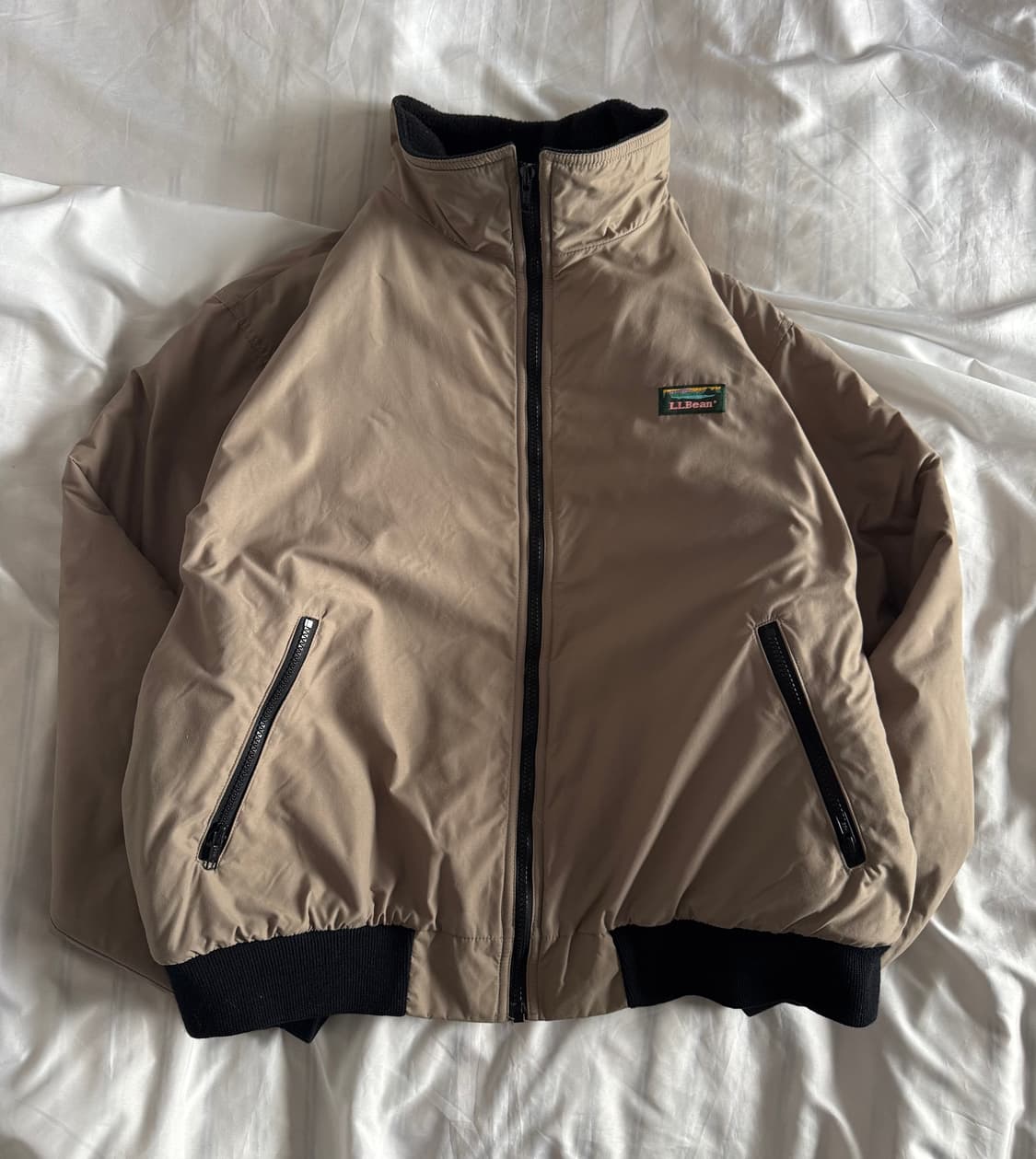 [L] USA MADE 90s 엘엘빈 ll bean 웜업 자켓 tan 상품이미지1