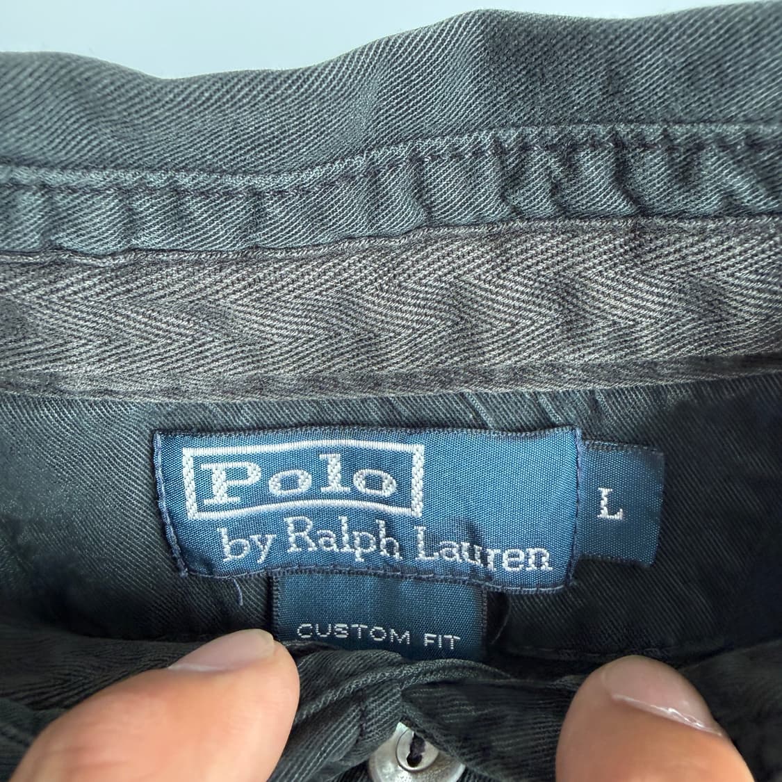 Polo   폴로 랄프로렌 90,s 에센틱 그런지 차콜 카라 반팔티 상품이미지4