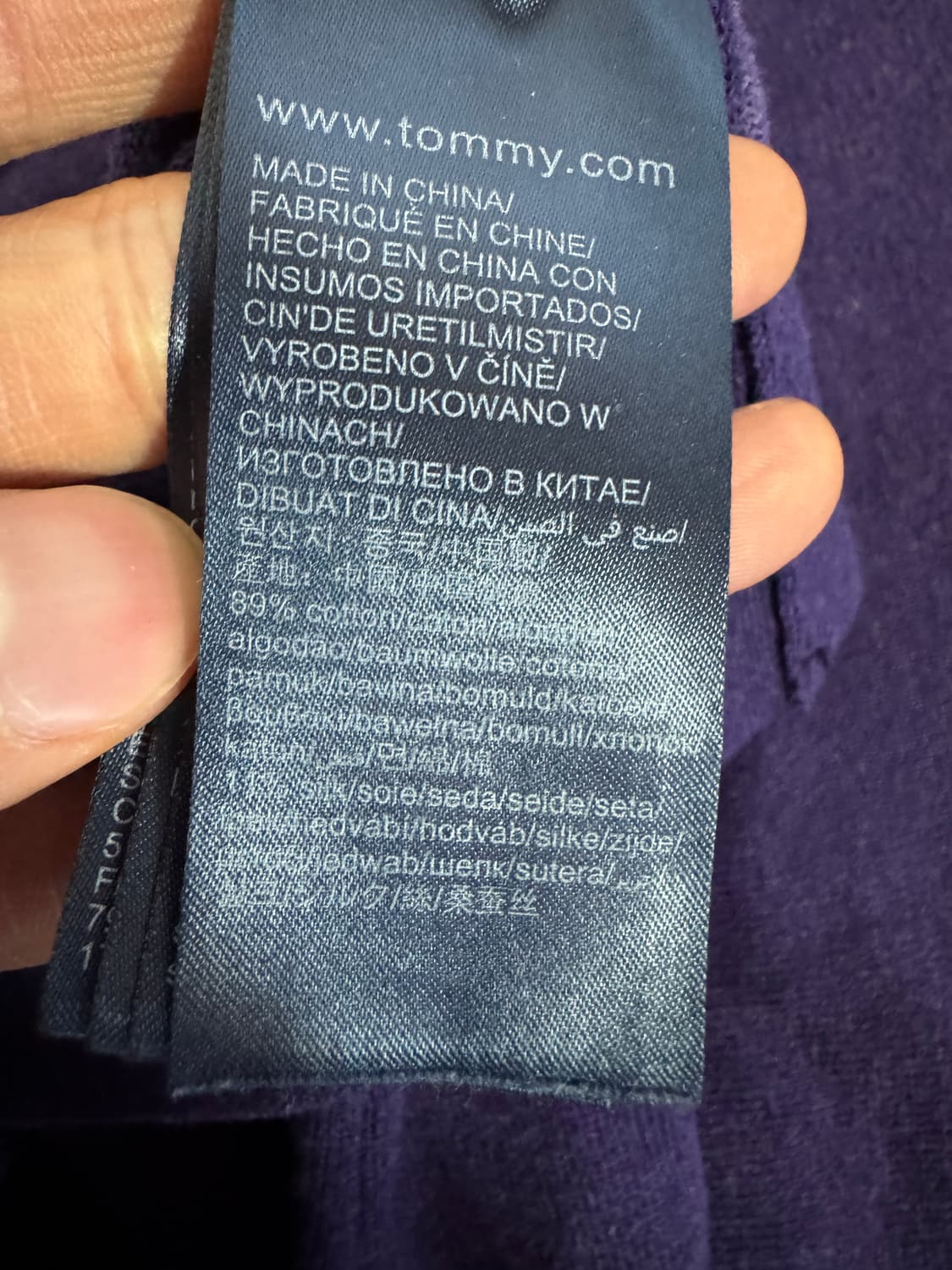 타미힐피거 코튼 실크 니트 L ~ XL 퍼플 상품이미지4