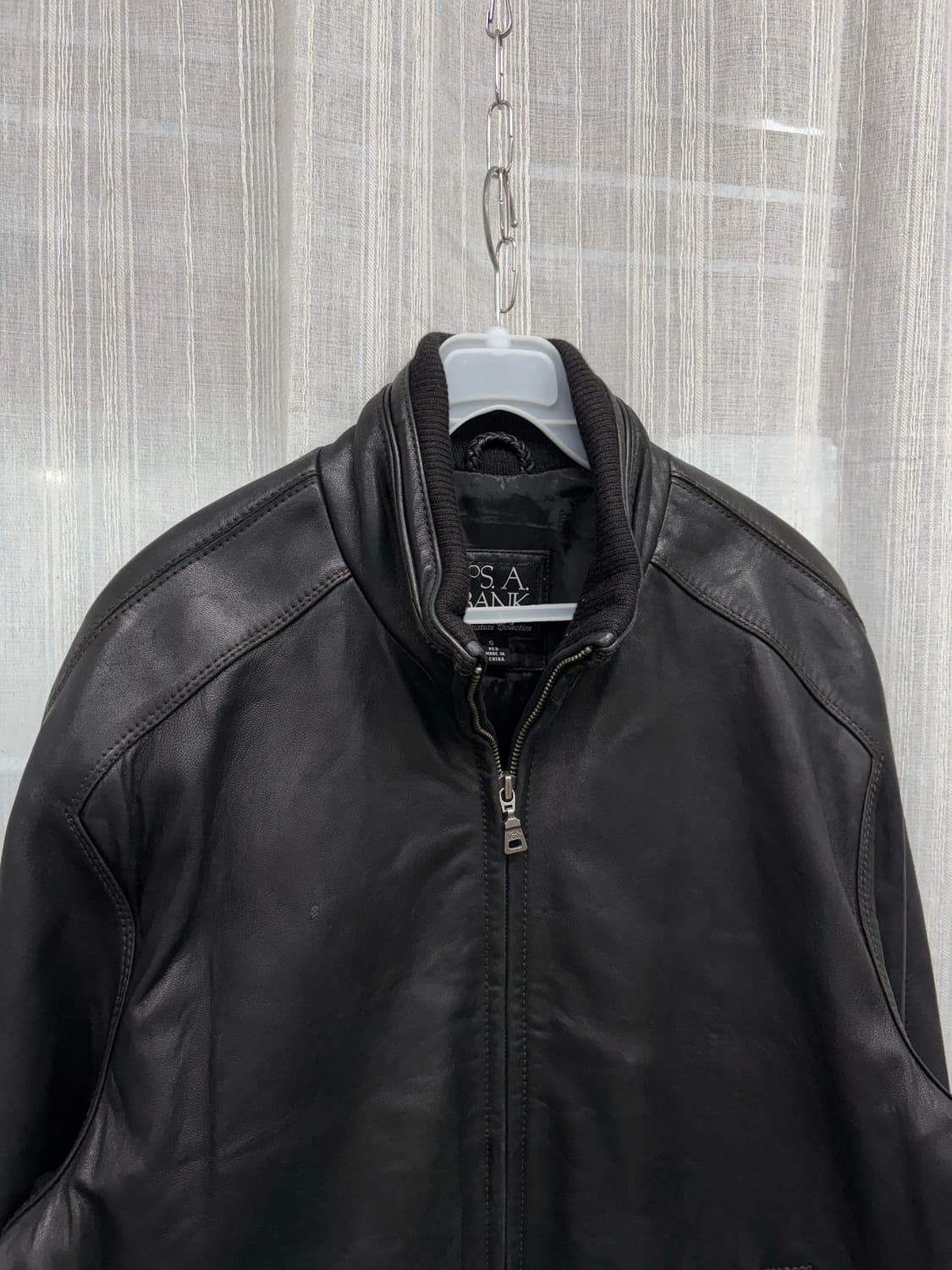 JOS A BANK 빈티지 리얼레더 집업 블루종 가죽 자켓 상품이미지6