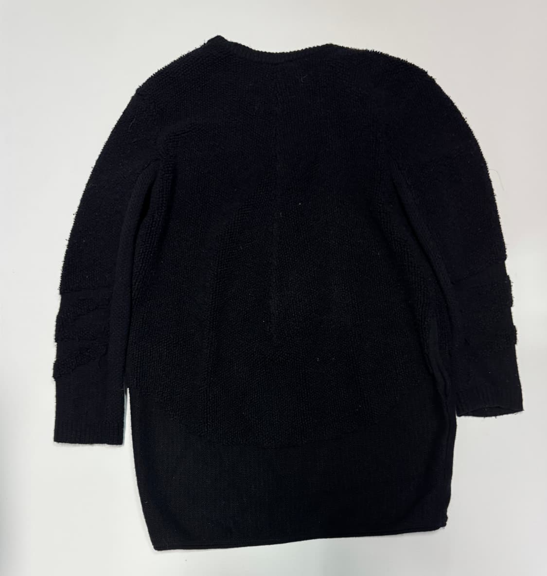 여성 한섬 시스템 뽀글이 원 버튼 가디건 블랙 상품이미지2