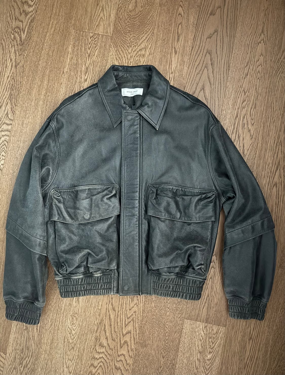 오버사이즈드 레더 블루종 블랙 [S] 상품이미지2