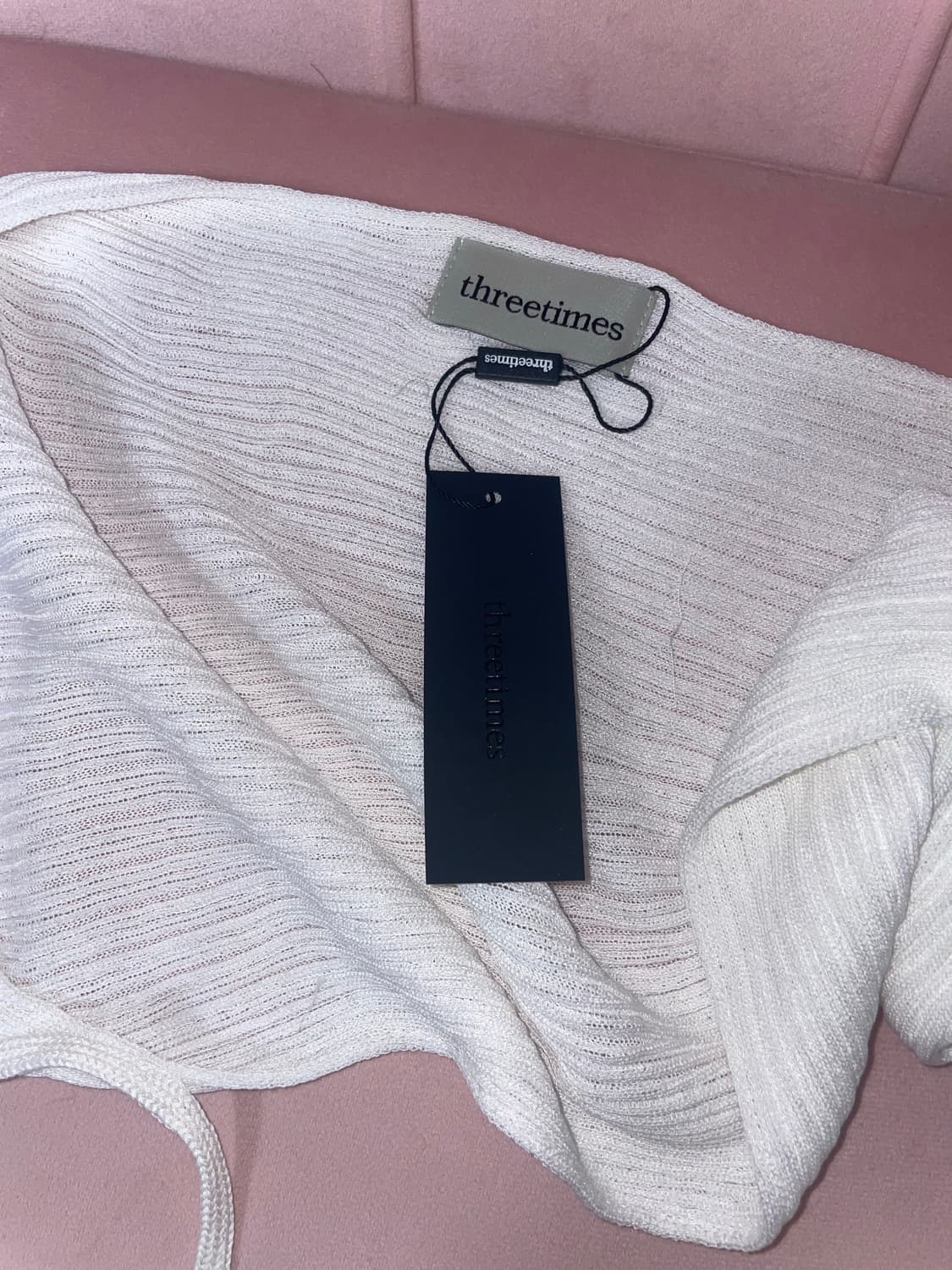 쓰리타임즈 릿볼레로 가디건 화이트 새상품 상품이미지6