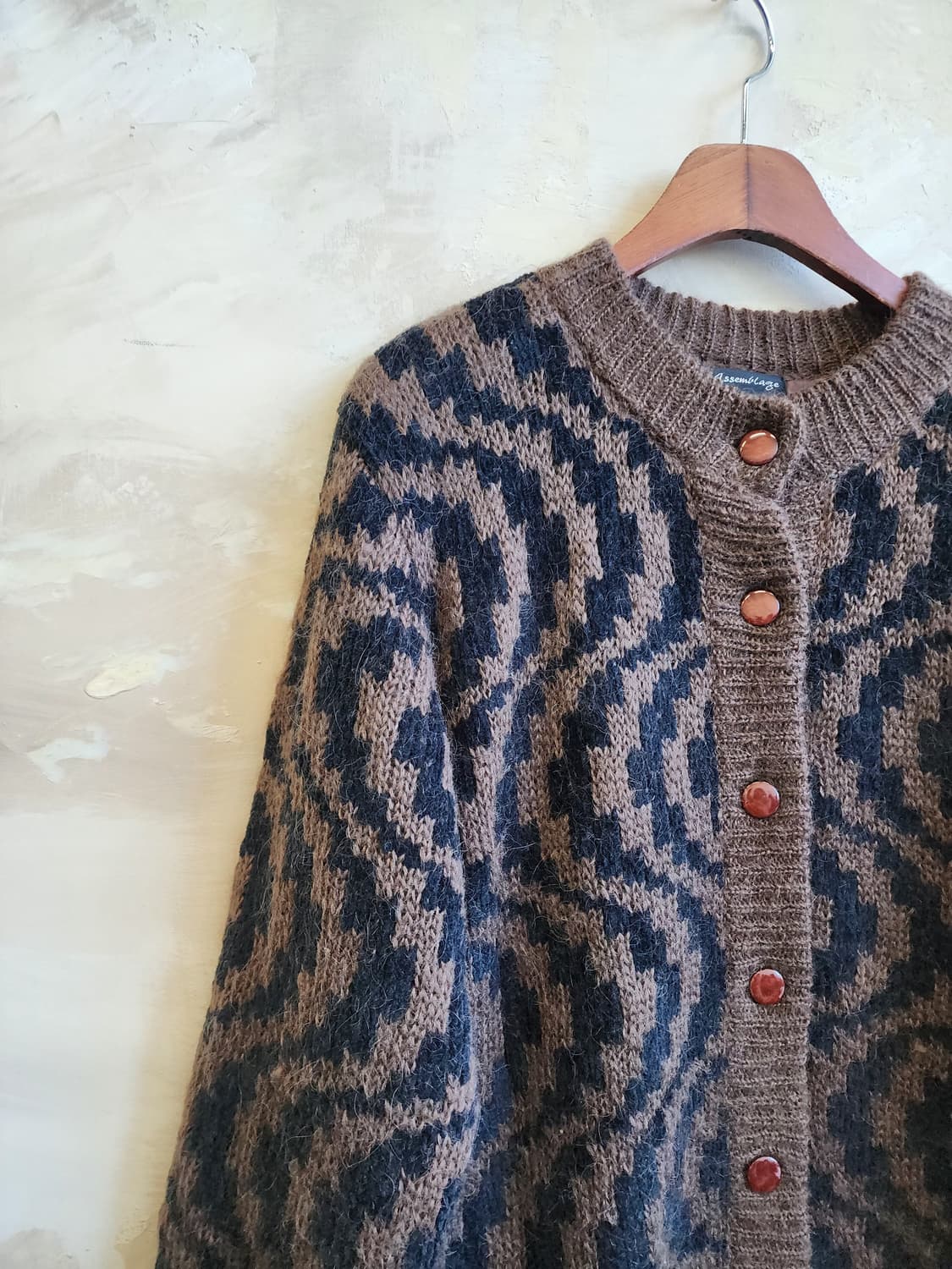 울혼방 지브라 니트 가디건 상품이미지2