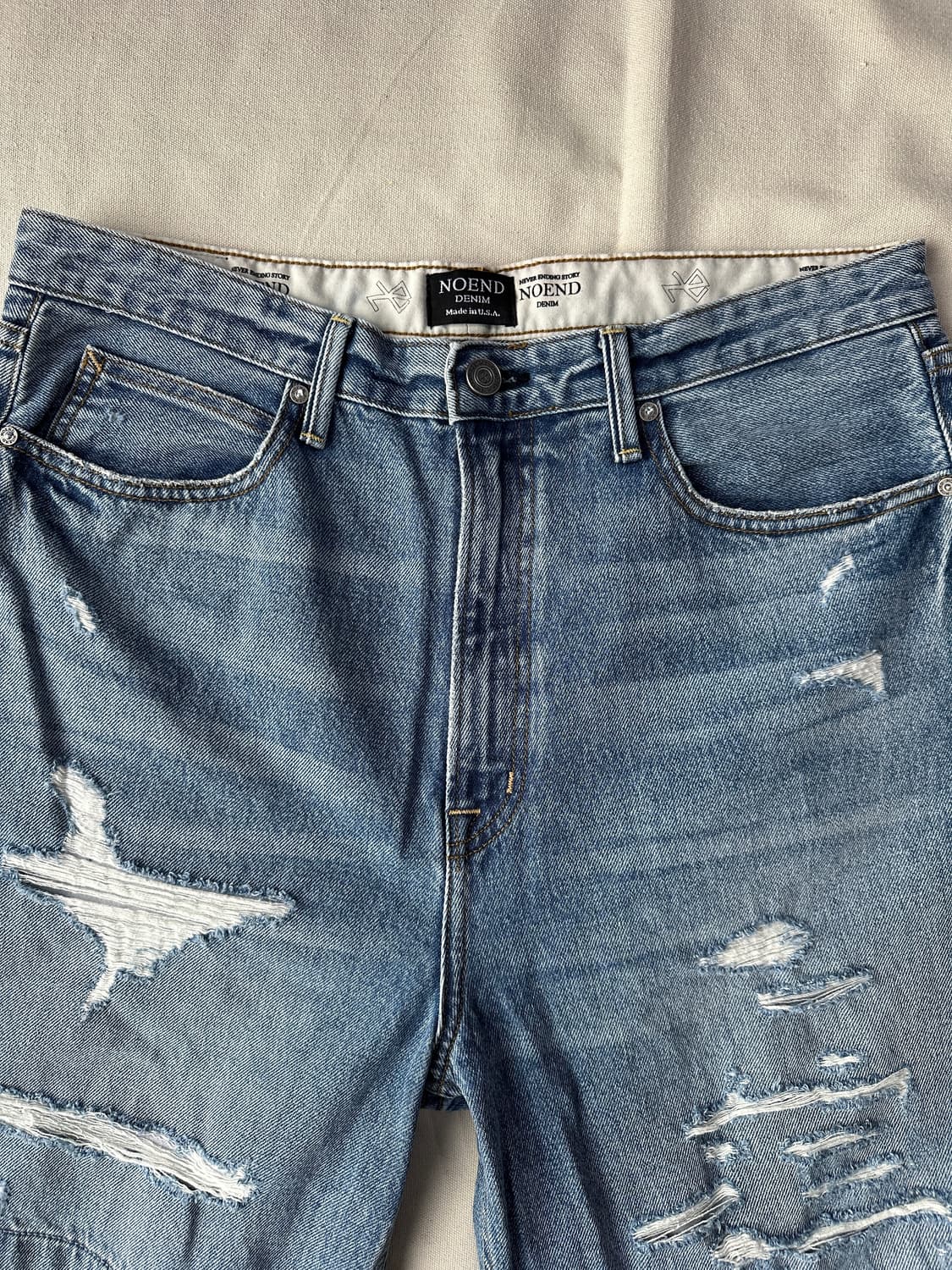 NOEND USA 와이드 디스트로이드 데님팬츠 32 상품이미지2