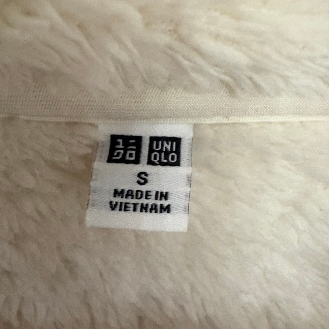 유니클로 아이보리 뽀글이 플리스 집업 S 상품이미지5