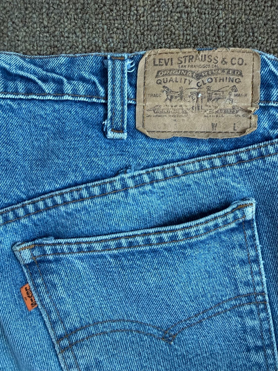 90s Made in usa Levis 505리바이스 오렌지탭 데님팬츠 상품이미지4