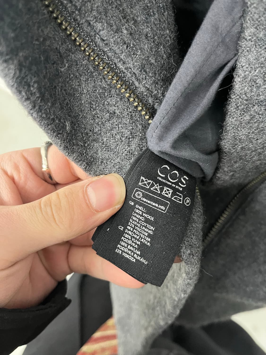 코스 COS 미니멀 울 롱코트 노카라 디자인 여L 상품이미지5