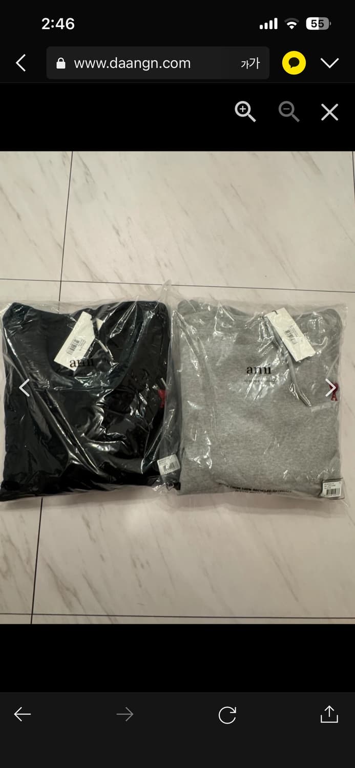 새상품/QR정품 / 아미 후드티 스몰로고 블랙,그레이 S~XL 상품이미지2