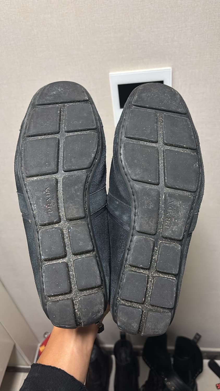 Prada sports suede dark green flat shoes 상품이미지4