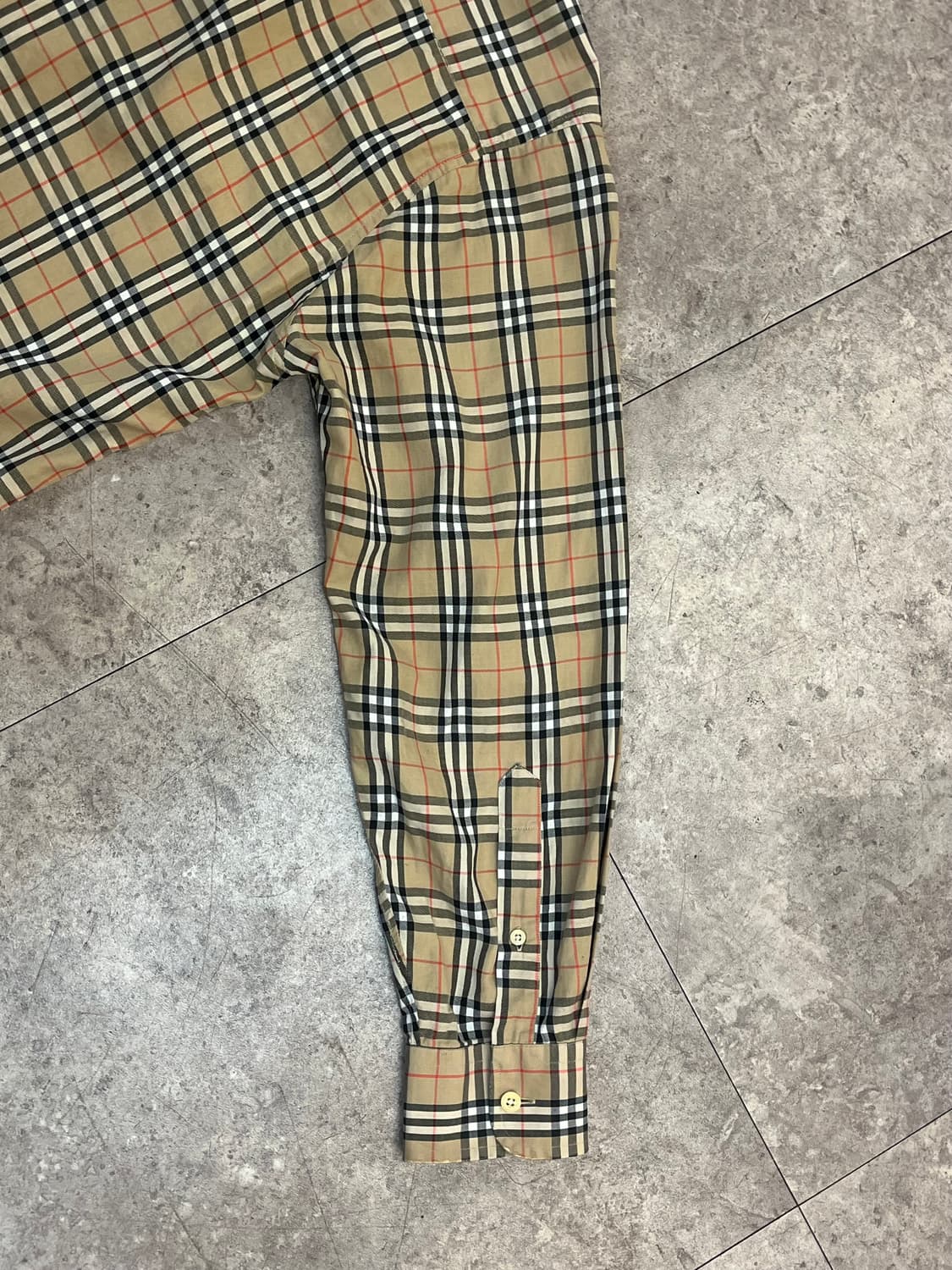 버버리 체크 셔츠 베이지 M #csz2538 상품이미지10