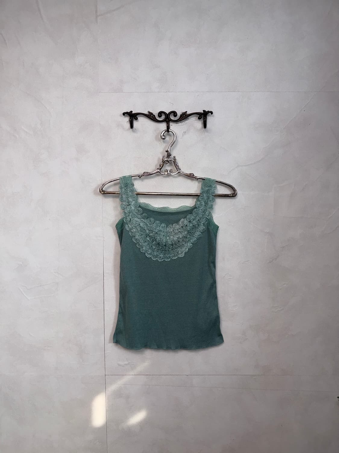 Mint rose lace trimmed sleeveless  상품이미지4