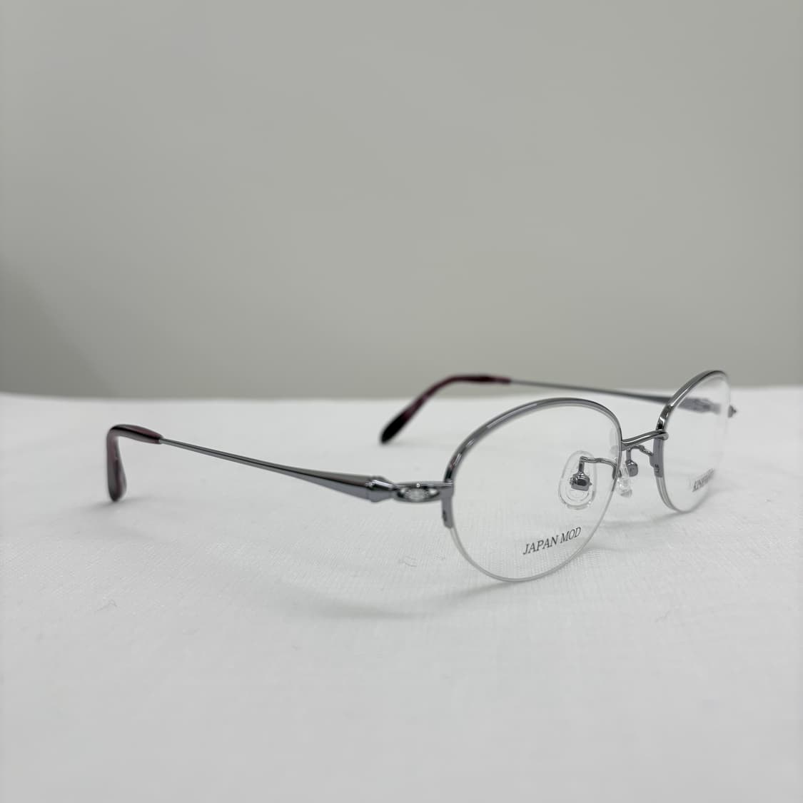 KISHMOTO 퍼플 실버 오벌 반무테 상품이미지3