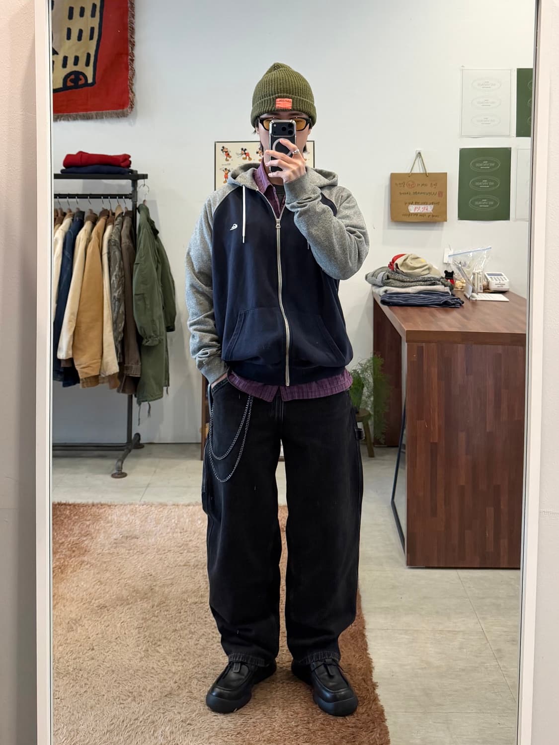 Quik Silver 퀵실버 배색 스웻 후드 집업 상품이미지2