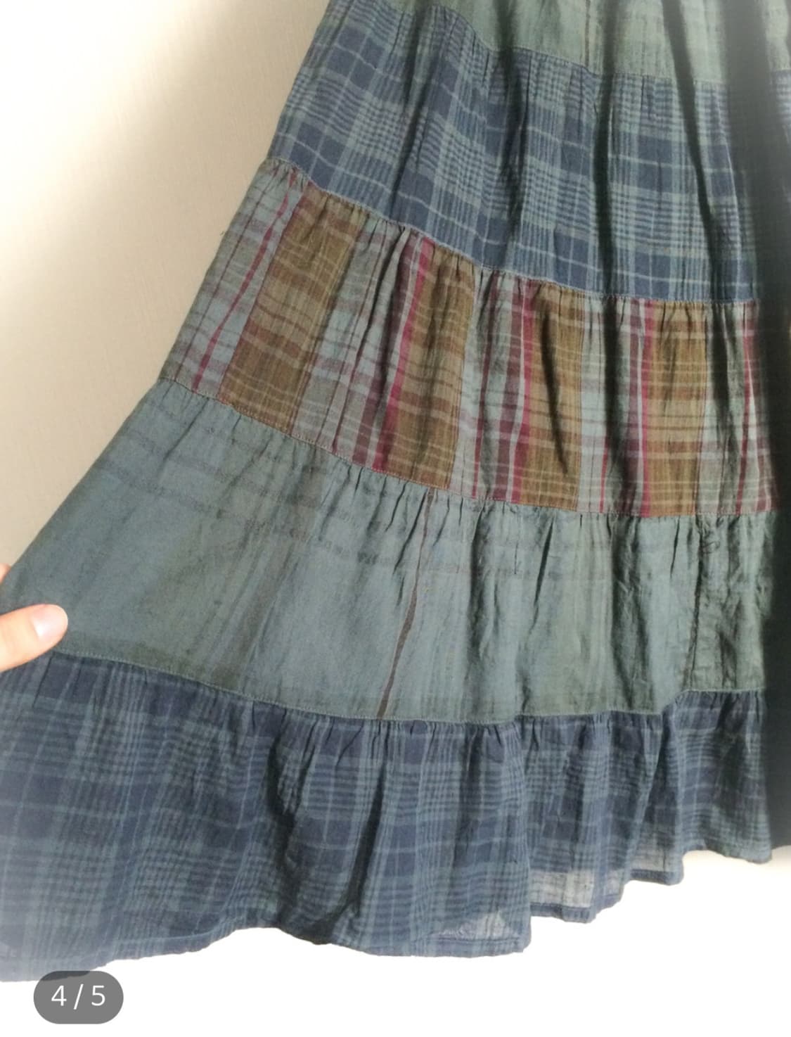 모리 패치워크 레이어 롱스커트 상품이미지4