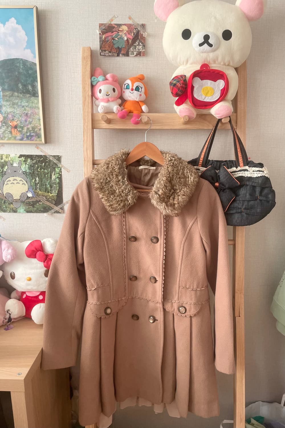 모리걸 빈티지 라떼갸루 엑시즈팜 퍼 코트 💗🤎 상품이미지1