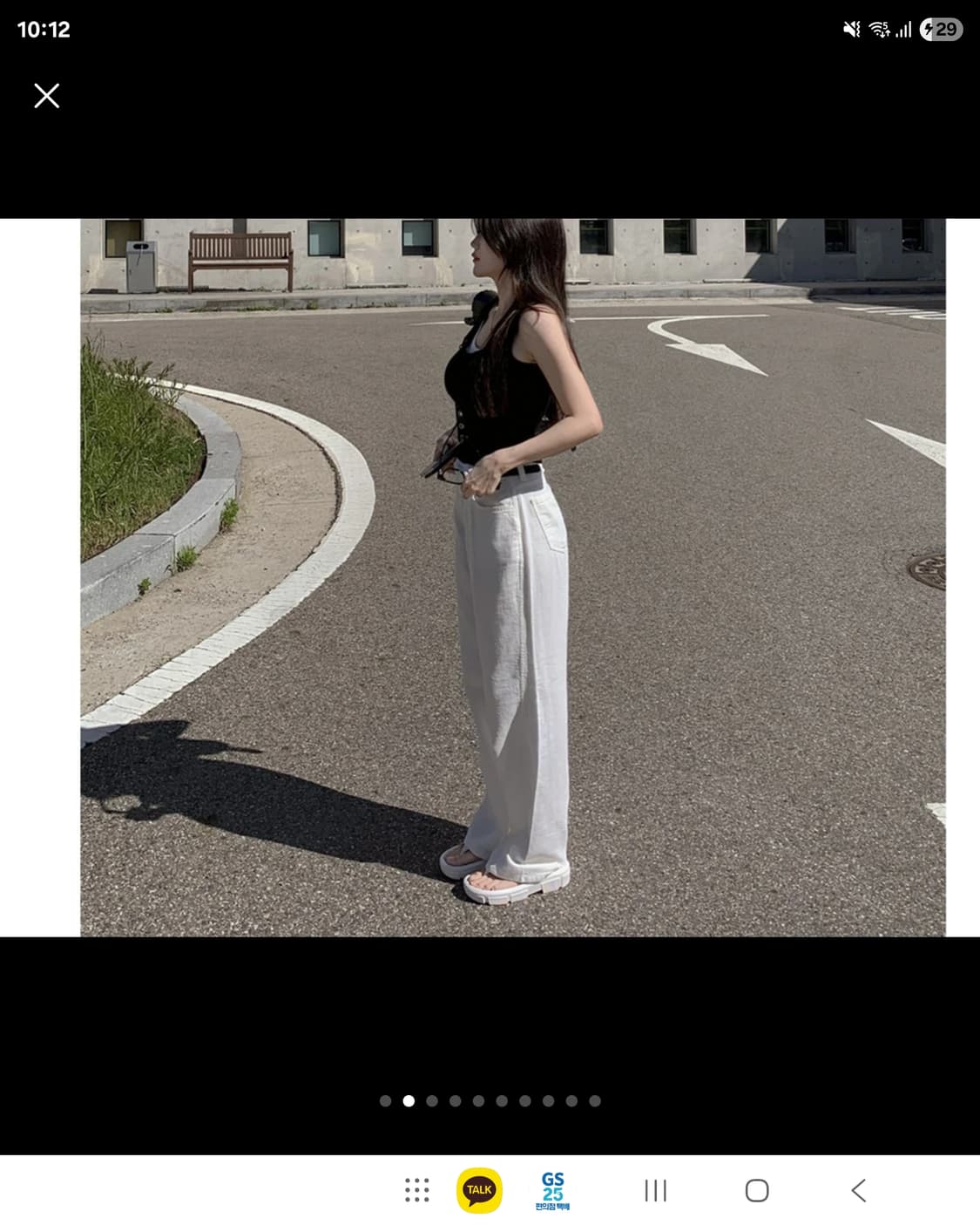 히니끄 키작녀 와이드 화이트 팬츠 L사이즈 상품이미지3