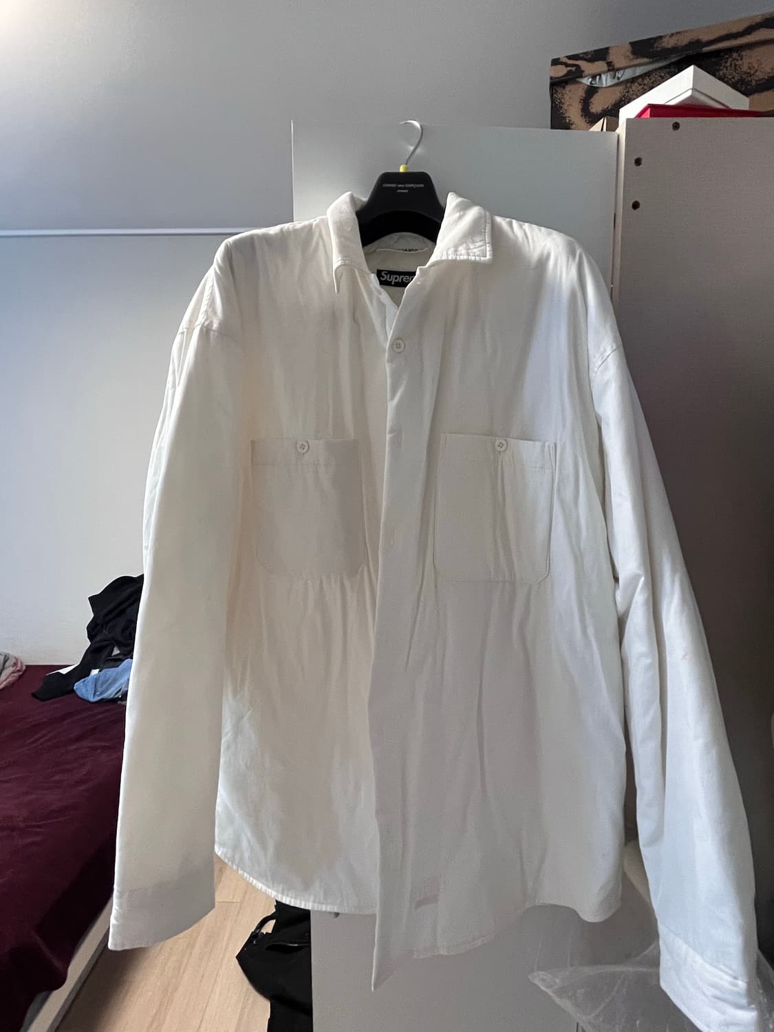 슈프림 x MM6 메종 마르지엘라 패디드 셔츠 화이트(xxl) 상품이미지1