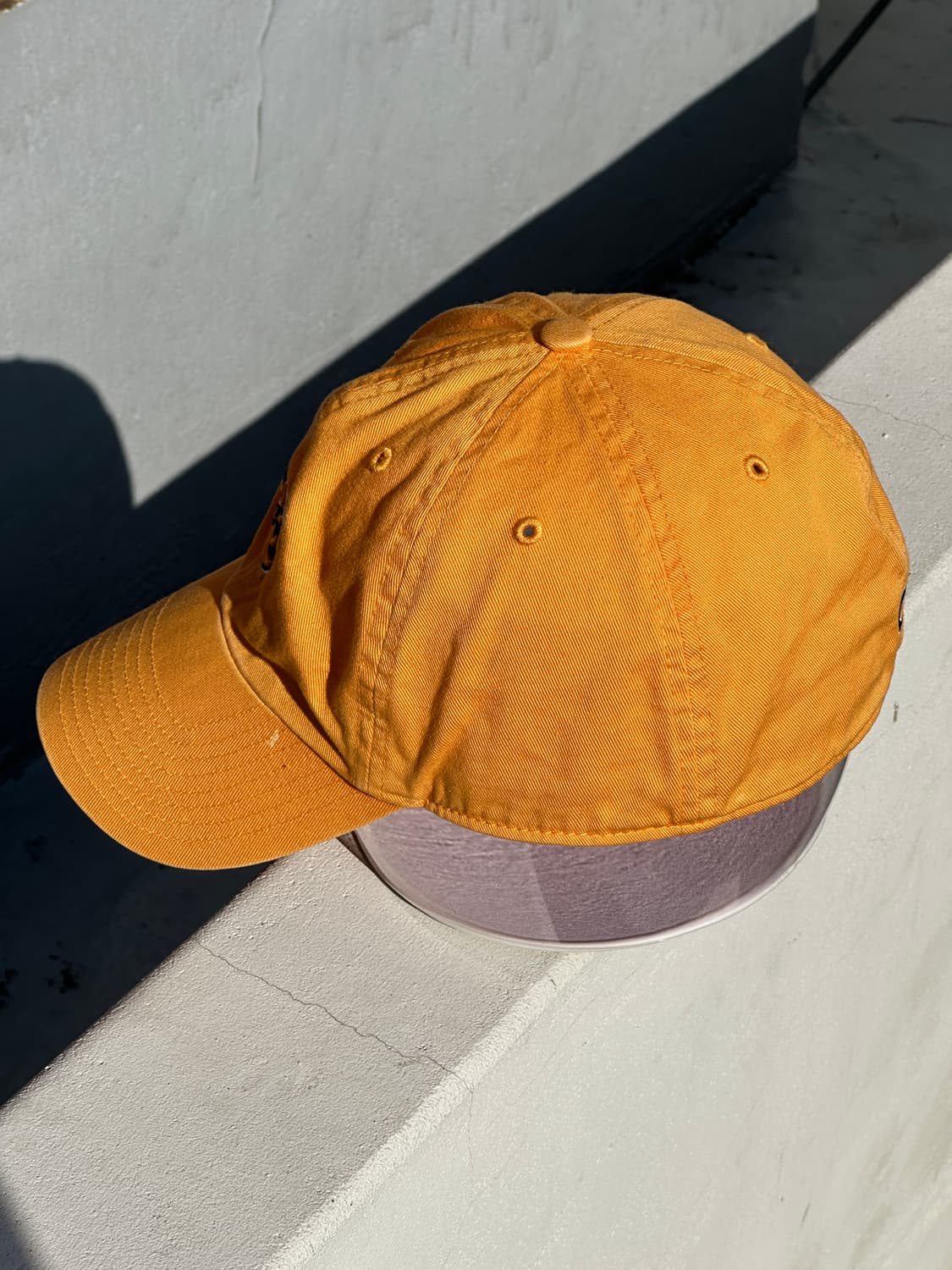 [L] 꿀벌 자수 빈티지 옐로우 볼캡 모자 상품이미지3