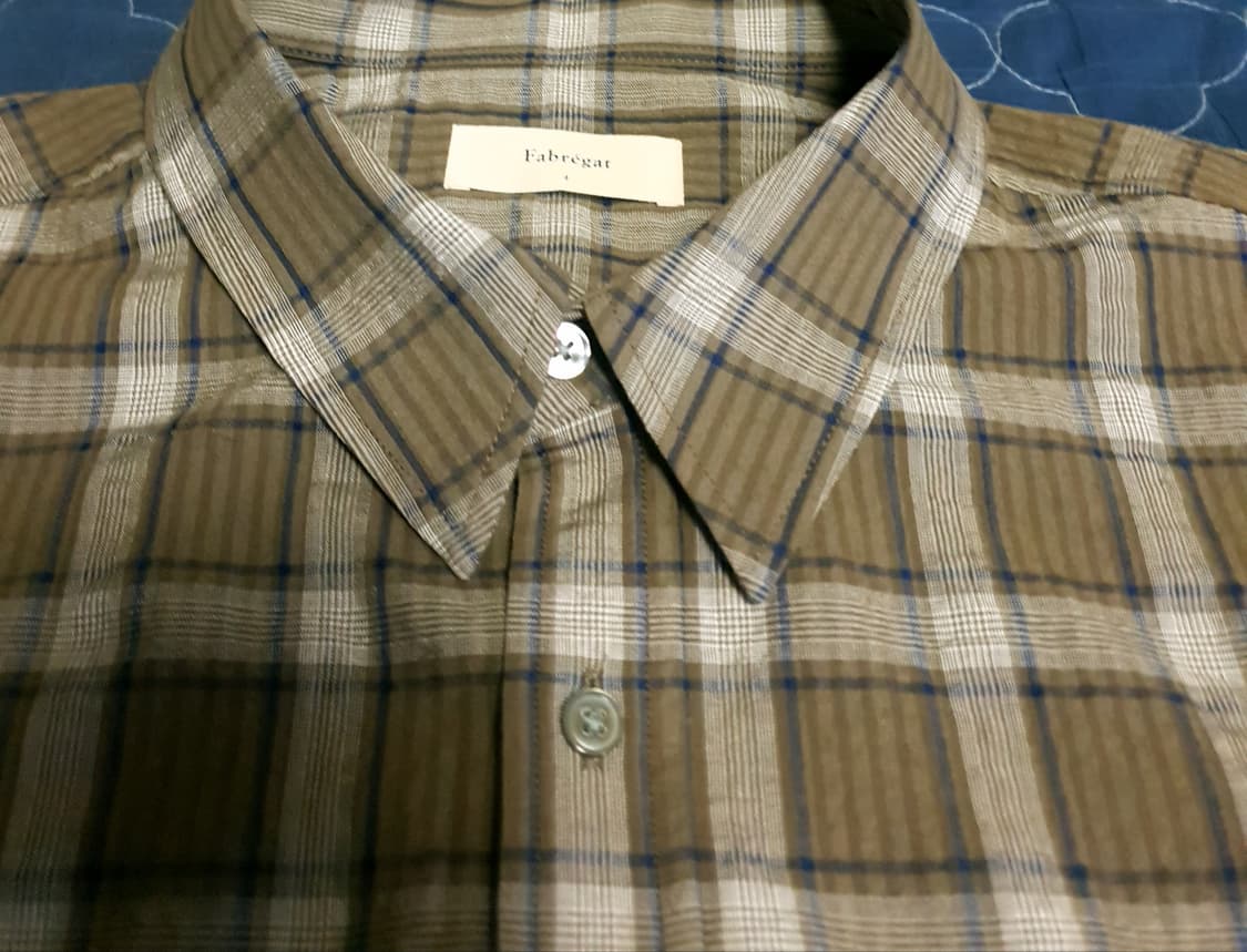 파브레가 프리지아 체크 긴팔셔츠 카키 (4사이즈) 상품이미지5