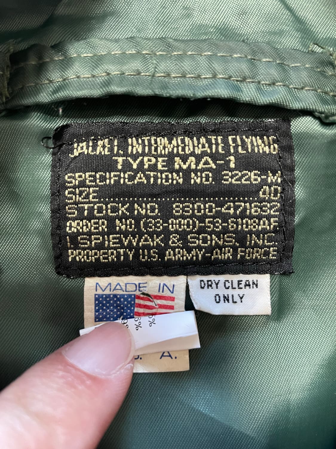 최저가) 80s Made USA 스피왁 spiewak 빈티지 마원 ma1 상품이미지7