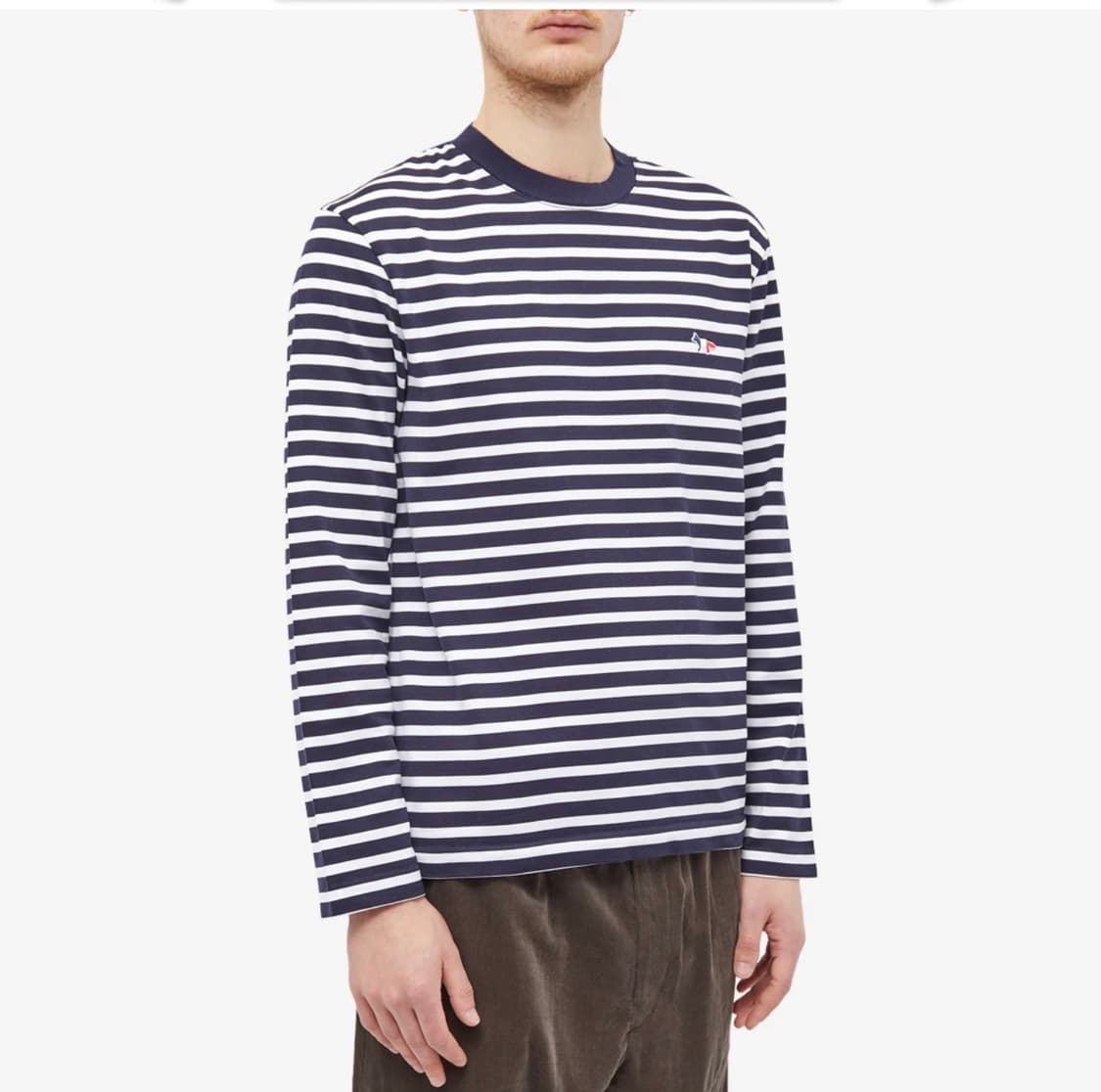 메종키츠네 트리컬러 폭스 패치 스트라이프 롱슬리브 (정식수입) 상품이미지1