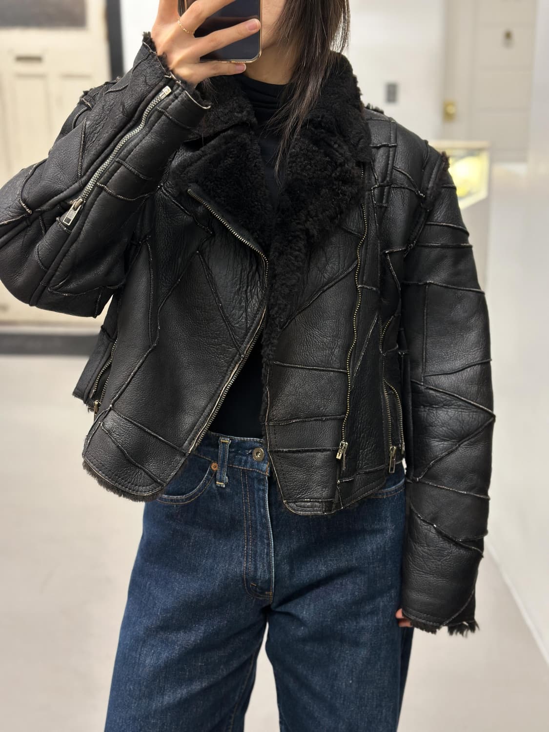 히스테릭 글래머 패치워크 시어링 자켓 상품이미지2