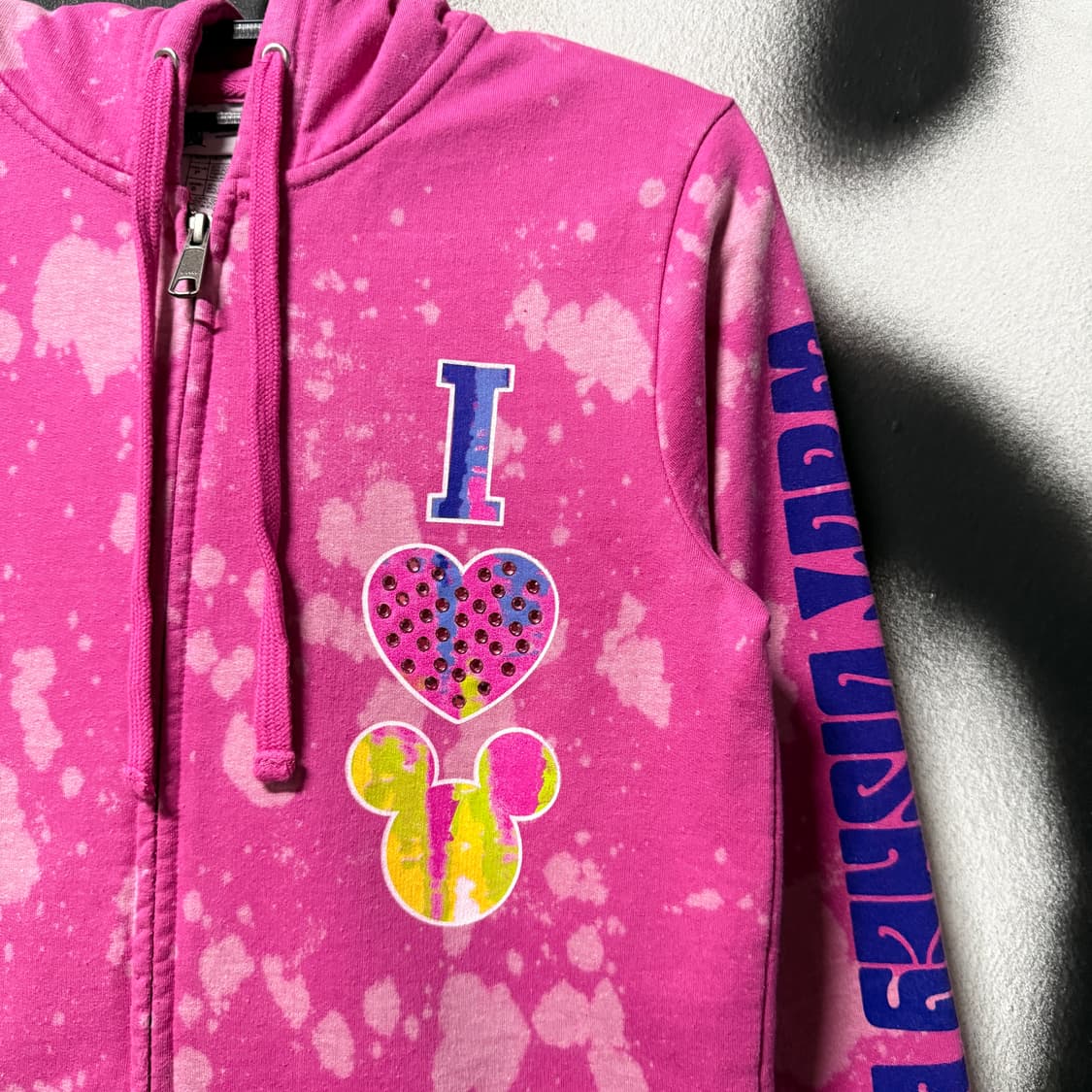 디즈니 미니 비즈, 스톤 디테일 멀티 프린팅 타이다이 집업 후디 상품이미지3