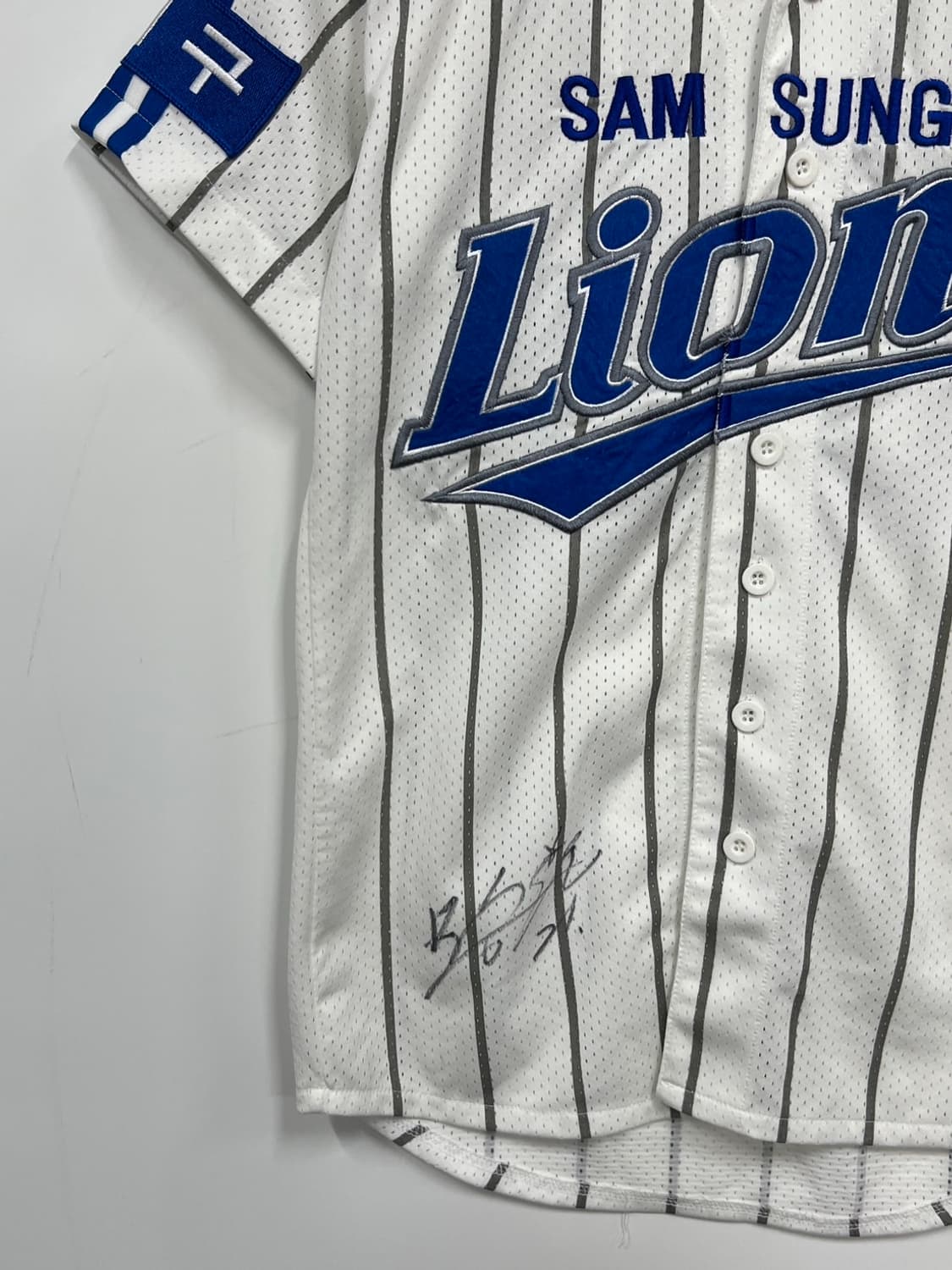 삼성 라이온즈 왕조 친필 싸인 이승엽 마킹 홈 유니폼 반팔 상품이미지3