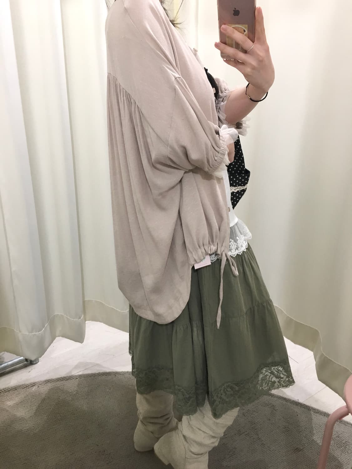 Lace Cuff Loose Fit Blouse 상품이미지5
