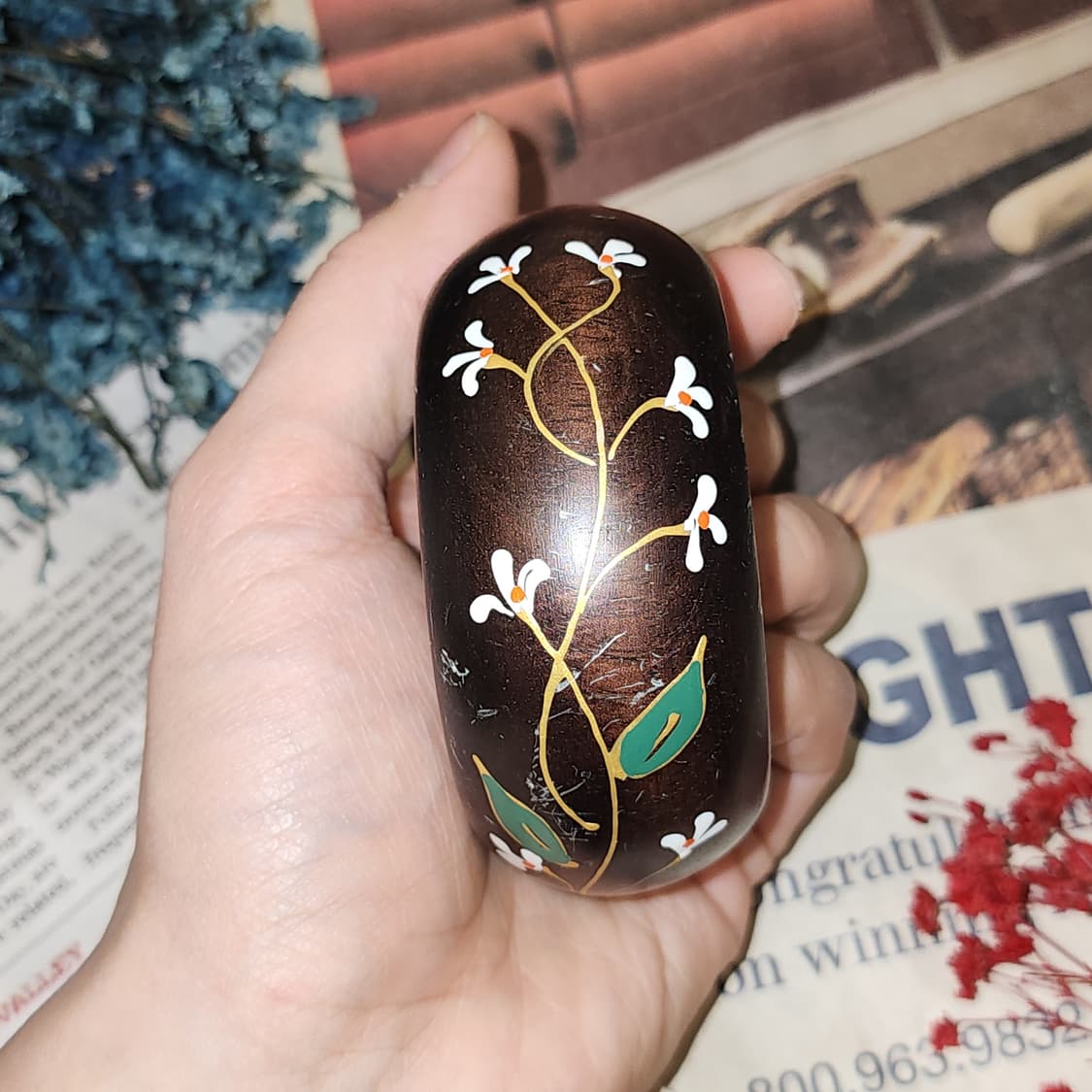 90s 프랑스 빈티지 팔찌 플로럴 커프 뱅글 빈티지 쥬얼리 상품이미지5