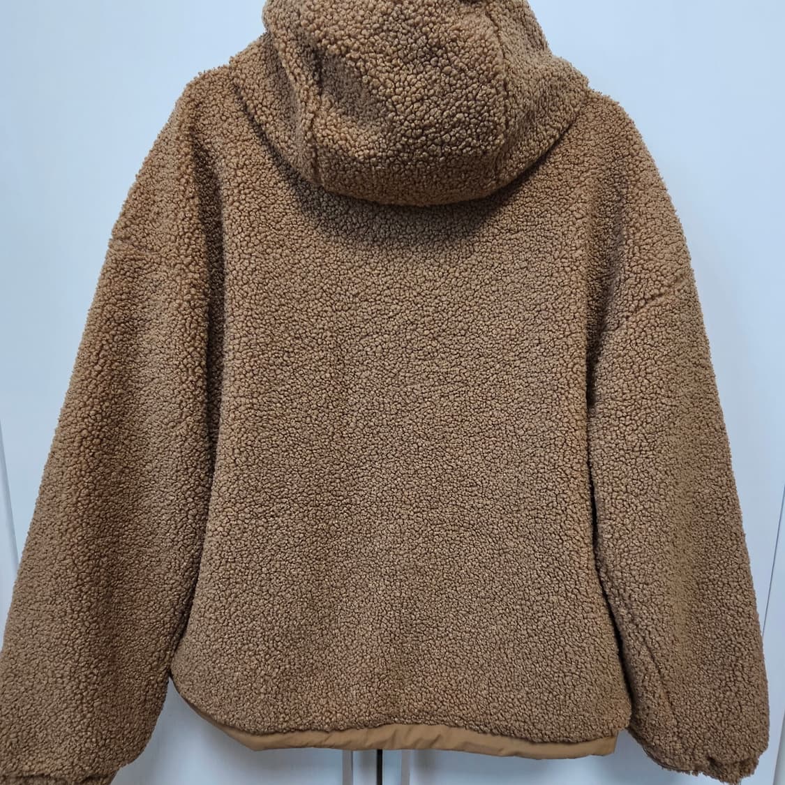 베네통 테디베어 패딩자켓 누빔 뽀글이 후드집업 L 상품이미지7
