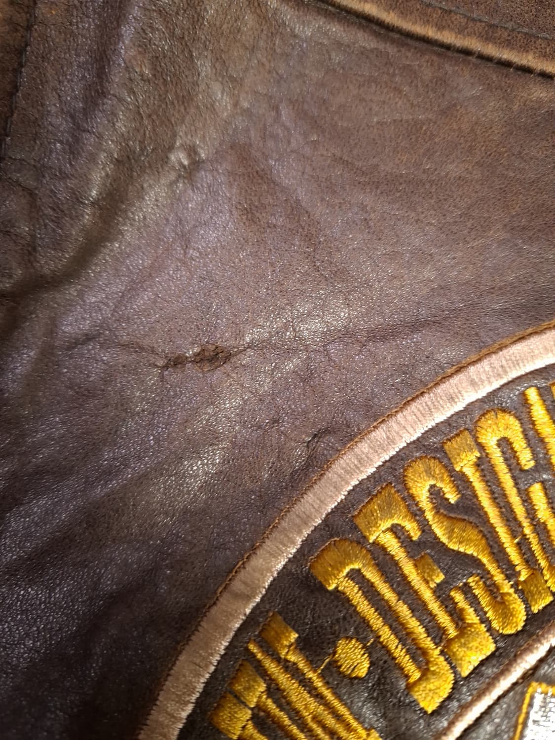 90's 국내산 MONO CHAIN 리얼레더 빈티지 항공자켓 상품이미지3