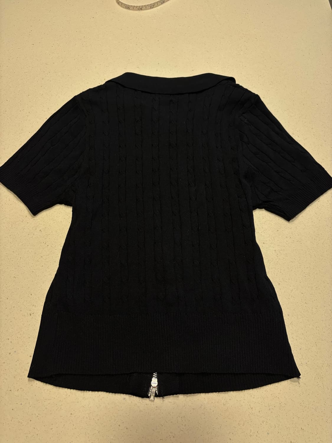 RURU N JUDY 블랙 집업 반팔 니트 상품이미지2