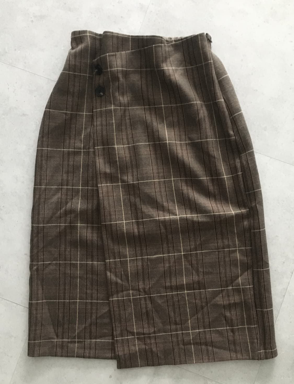 Vintage Brown check rap skirt 상품이미지2