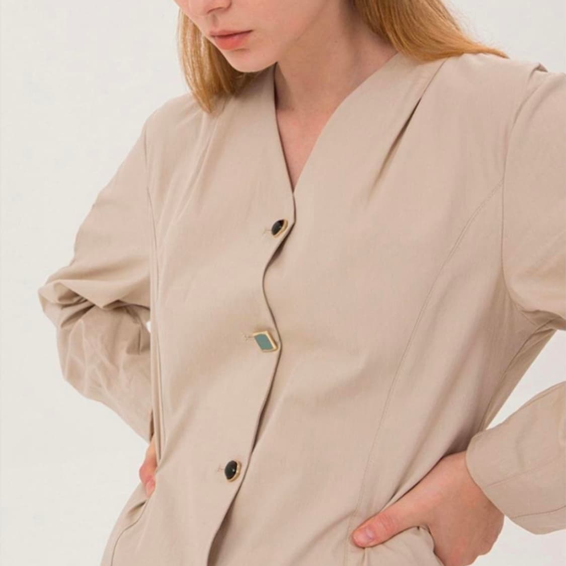 논로컬(NON LOCAL) V넥 노카라원피스 55-66 상품이미지6