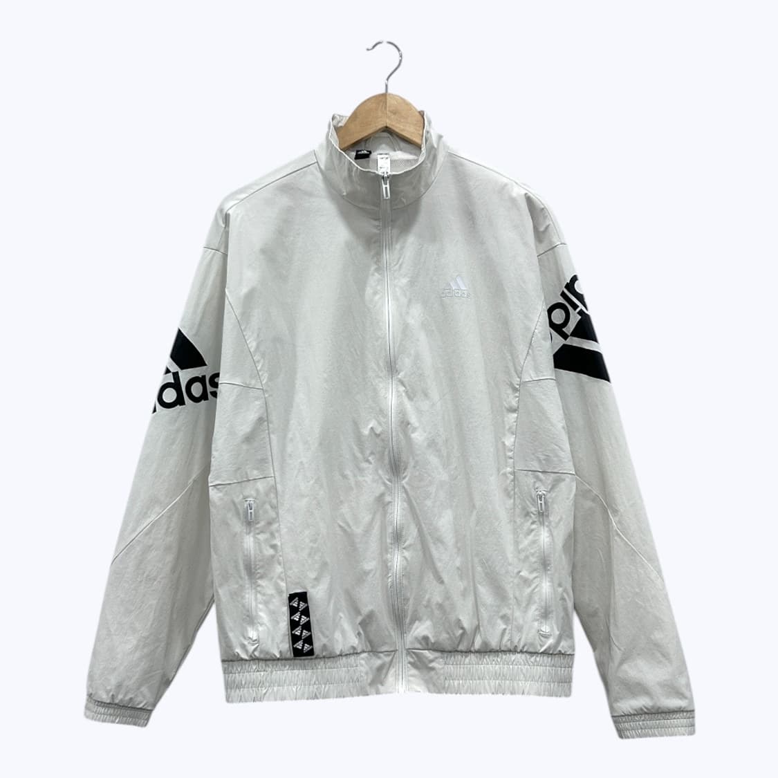 아디다스 빅 로고 바람막이 우븐 집업 자켓 오버핏 아이보리 상품이미지1