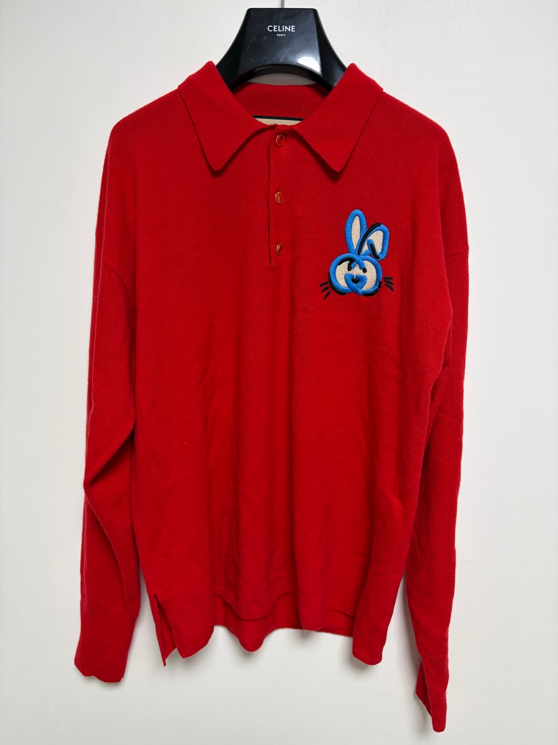 구찌 남성 래빗 컬렉션 레드 니트 L사이즈 국내 매장판 정품 상품이미지1