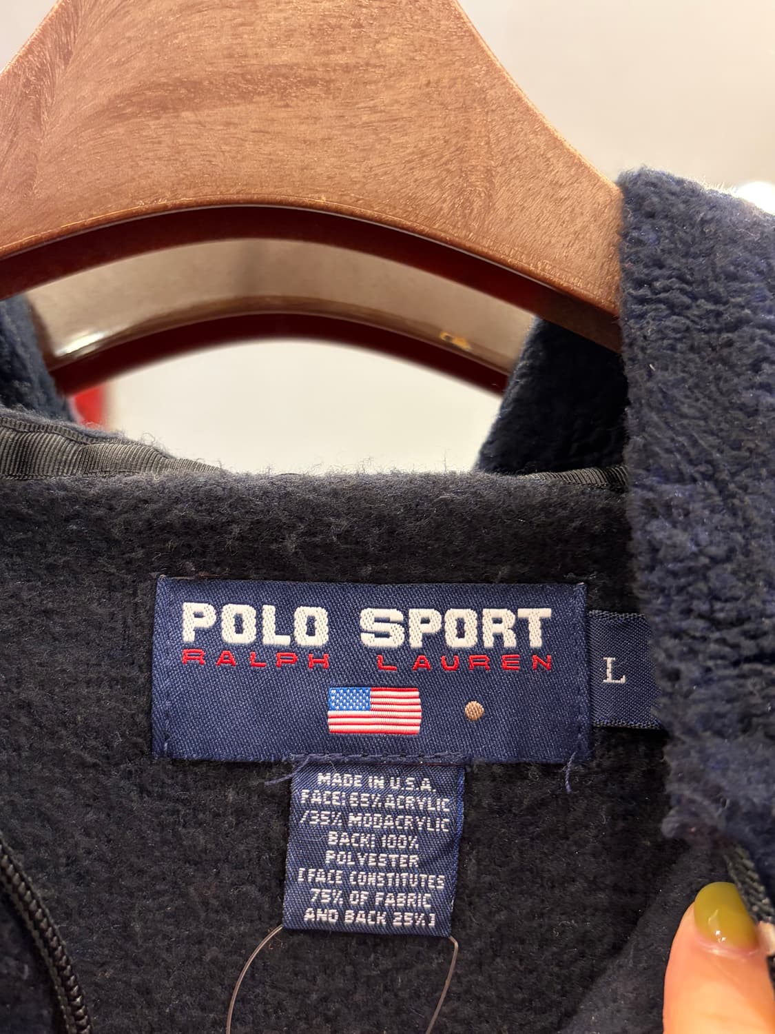 90s Polo Sport 폴로 스포츠 플리스 풀오버 후드 (USA) 상품이미지8