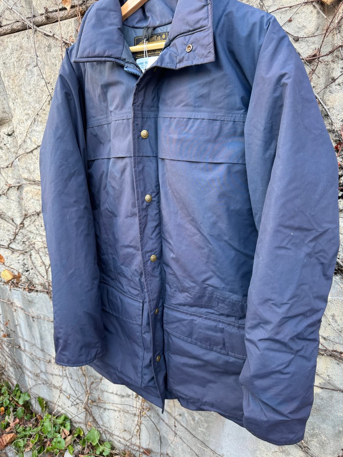 80s 에디바우어 고어텍스 구스 다운 패딩 파카 자켓 네이비 상품이미지3